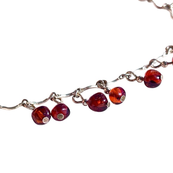 Sterling Amber Necklace - Picture 3 of 5